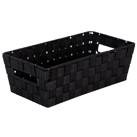 Simplify Storage Shelf Tote, 14.5 in L, 7.6 in W, 14.5 in H, Black, Plastic 25099-BLACK